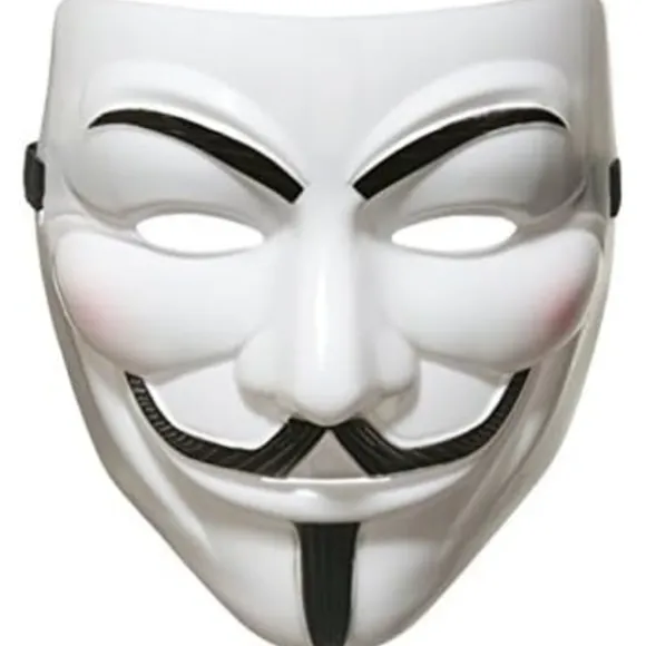 AKORD 990222" V for Vendetta Anonymous Guy Fawkes Halloween Maskerade Maske, Unisex-voksen, Hvid, One Size