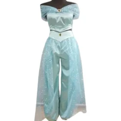Aladdin Jasmine Princess Kostume Kjole Cosplay Tilbehør Voksen XL Y green S