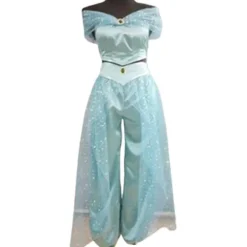 Aladdin Jasmine Princess Kostume Udklædning Karneval Halloween Cosplay Rekvisitter Voksne Outfits -a Green S