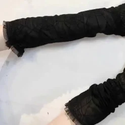 Albuelængde Mesh Blonde Lange Handsker Gennemsigtige Edderkoppespind Handsker Halloween Handsker