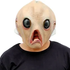 Alien Maske ET Udklædning Halloween Kostume Fest Latex Helhoved Skræmmende Horror Maske XL(180-190CM)