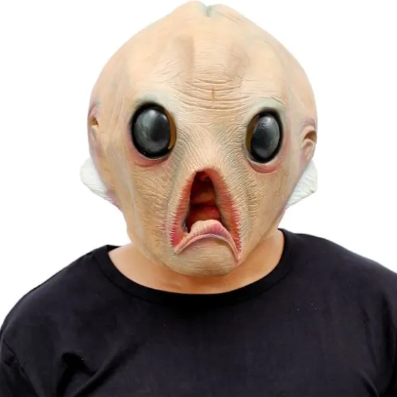 Alien Maske ET Udklædning Halloween Kostume Fest Latex Helhoved Skræmmende Horror Maske XL(180-190CM)