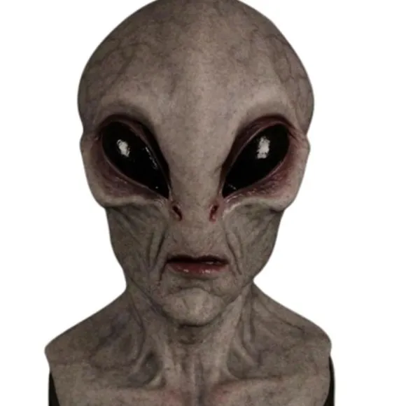 Alien Maske Hovedbeklædning Halloween Cosplay Fest Tilbehør Gray
