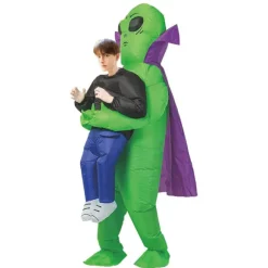 Alien Oppustelig Kostume til Halloween Cosplay Grøn green Adult (150-190cm)