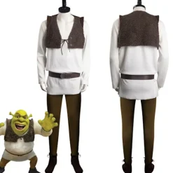 Alien Shrek Herrekostume Anime Outfit Kostume Cosplay Børn Halloween Fest Karneval Kostume+Maske{Fyn1049} Costume+Mask Kids 110