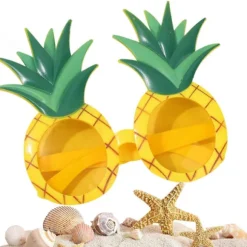 Ananas solbriller til børn og voksne, dristigt tropisk design, sjovt strandfest foto brille [YJD]