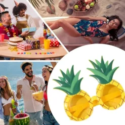 Ananas solbriller til børn og voksne, dristigt tropisk design, sjovt strandfest foto brille [YJD]