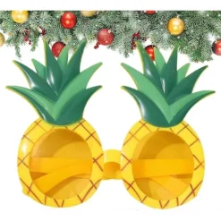 Ananas solbriller til børn og voksne, dristigt tropisk design, sjovt strandfest foto brille [YJD]