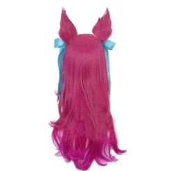 Ani Paryk Ahri Cosplay Paryk Lol Cosplay Lang Gradient Pink Paryk Med Ører Hovedbeklædning Varmebestandigt Syntetisk Hår