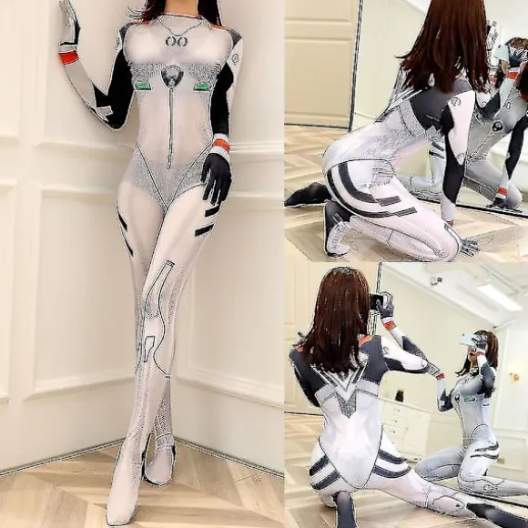 Anime Ayanami Rei Kostume Bodysuit Kvinder Suit Up Jumpsuit M
