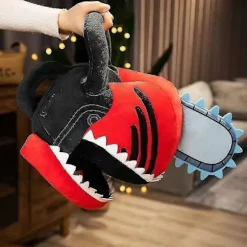 Anime Chainsaw Man Hat Sjov Plys Hovedbeklædning Blød Plys Maske Kostume Halloween Fest Cosplay Rekvisitter Til Voksne