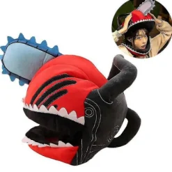Anime Chainsaw Man Hat Sjov Plys Hovedbeklædning Blød Plys Maske Kostume Halloween Fest Cosplay Rekvisitter Til Voksne