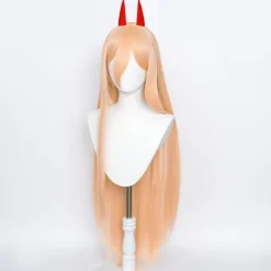 Anime Chainsaw Man Makima Power Cosplay Paryk Lang Orange Pink Pa Orang Orange One Size