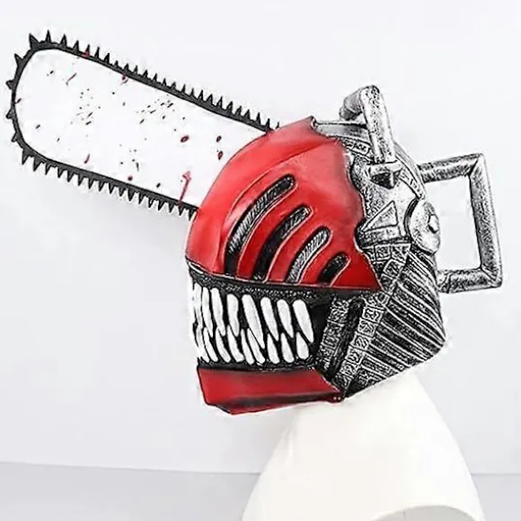Anime Chainsaw Man Maske med Håndsag