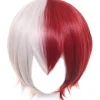 Anime Cosplay Paryk, Halloween Paryk, med Gratis Parykhætte (Todoroki Shouto)
