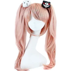 Anime Cosplay Paryk Pink Dobbelt Hestehale Cosplay Paryk