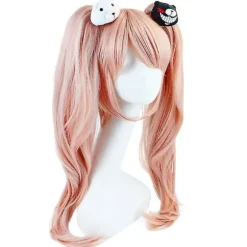 Anime Cosplay Paryk Pink Dobbelt Hestehale Cosplay Paryk