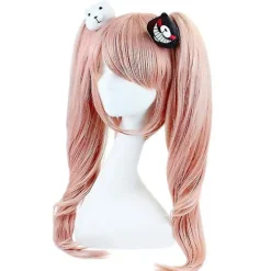 Anime Cosplay Paryk Pink Dobbelt Hestehale Cosplay Paryk