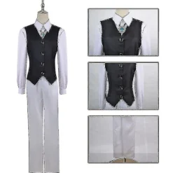 Anime Dazai Osamu Cosplay Kostume Bungo Stray Dogs Cosplay Lang Frakke Kappe Dazai Osamu Paryk Halloween Jul Kostume paryk kun wig only XXL