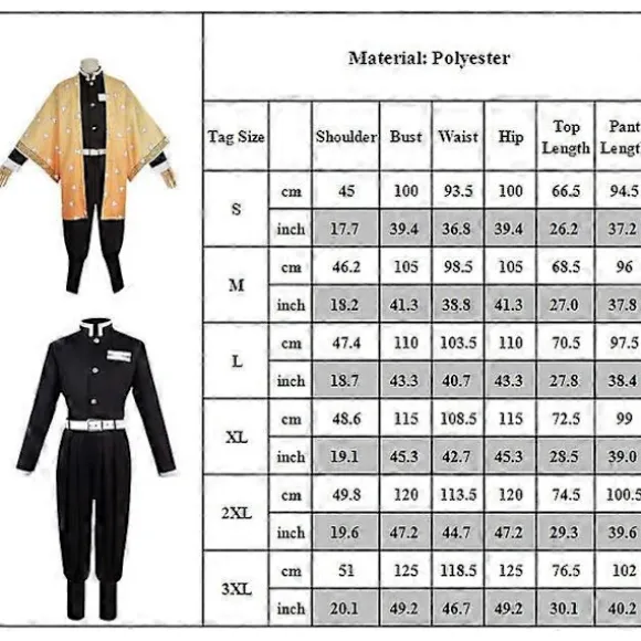 Anime Demon Slayer Agatsuma Zenitsu Cosplay Kostume Kimono Kappe Sæt Halloween Maskerade Kostume Sæt - WELLNGS M