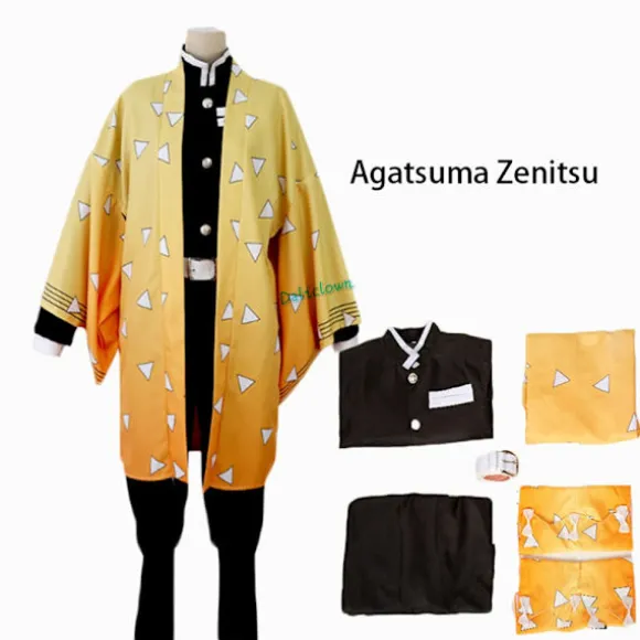 Anime Demon Slayer: Kimetsu No Yaiba Zenitsu Giyu Tanjirou Kamado Nezuko Cosplay Kimono Uniform Cosplay Kostume til Børn og Voksne Kochou Shinob-FF- Kochou Shinobu Adult L | Fyndiq
