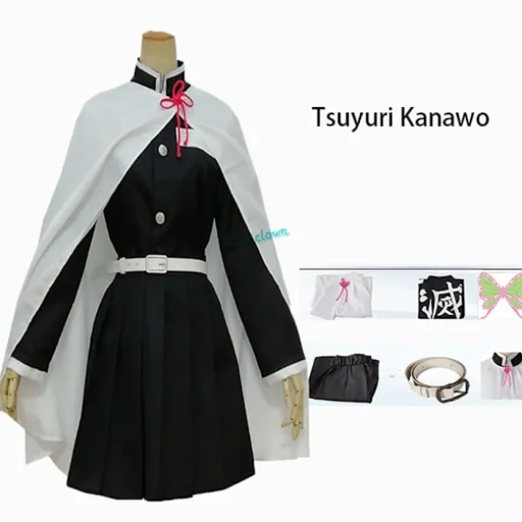 Anime Demon Slayer: Kimetsu No Yaiba Zenitsu Giyu Tanjirou Kamado Nezuko Cosplay Kimono Uniform Cosplay Kostume til Børn og Voksne Kochou Shinob-FF- Kochou Shinobu Adult L | Fyndiq