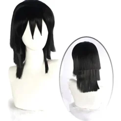 Anime Demon Slayer Kimetsu No Yaiba Iguro Obanai Cosplay Parykker Kostumer[YJD] Black 1pc