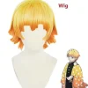 Anime Demon Slayer Kimetsu No Yaiba Agatsuma Zenitsu Cosplay Kostume Kvinder Kimono Uniform Halloween Julefest Tøj