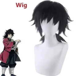 Anime Demon Slayer Kimetsu No Yaiba Kimono Uniform Tomioka Giyuu Kostume til Mænd Kvinder Børn Without wig