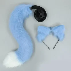 Anime Dyre Hovedbøjle Og Hale Kostume Anime Fest Kat Cosplay Kostume-mxbc White