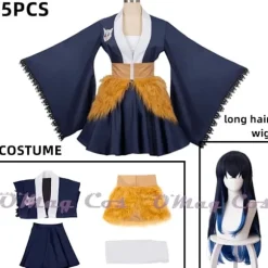 Anime Hashibira Inosuke Cosplay Halloween Kostumer til Kvinder Kostume Kjole Legetøj Tøj Uniform Kjole Kostume Rolle XL XL XL{AZC} XL hat 1