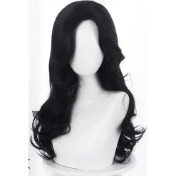 Anime Heks Yennefer Of Vengerberg 60cm Lang Zwart Golvend Pruik
