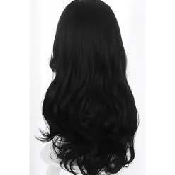 Anime Heks Yennefer Of Vengerberg 60cm Lang Zwart Golvend Pruik