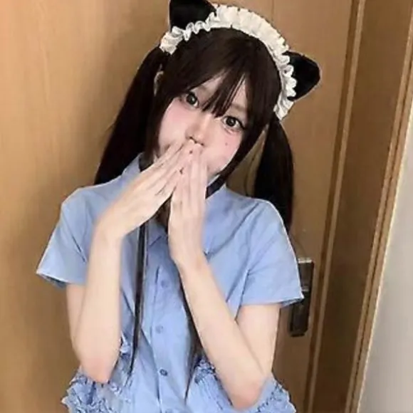 Anime Hårbøjle Flæse Katteøre Hårbøjle Pige Kvinder Halloween Rekvisitter Hårbånd Kostume Hovedbeklædning Masker Hovedbeklædning Hvid