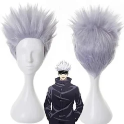 Anime Jujutsu Kaisen Gojo Satoru Cosplay Kostume Øjenlap Parykker Briller Suit Halloween Kostumer til Mænd-Perfet Wig A Only M
