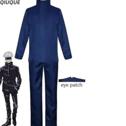 Anime Jujutsu Kaisen Gojo Satoru Cosplay Kostume Overdele Bukser Øjenplaster Halloween Fest Mænd Uniform Wi