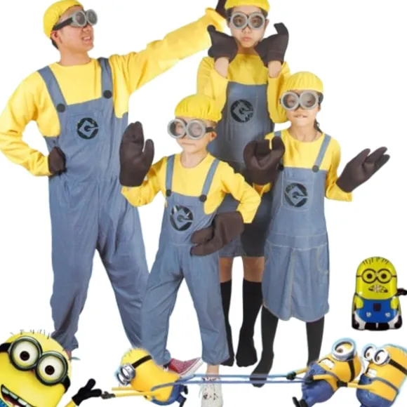 Anime Minion Full Family Cosplay Kostume Dreng Pige Kjole Jumpsuits Kvinder y women M