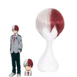 Anime My Hero Academia Midoriya Izuku Cosplay Kostume Todoroki Shoto Skoleuniform Sæt Paryk Outfit Unisex Halloween Rollespil XXL,CJY XXL Only wig