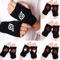 Anime Naruto Cosplay Handsker til Kvinder Mænd Børn Akatsuki Rød Sky Ninja Cosplay Fingerløse Handsker Cykelhandsker Legetøj Fans Gave {Db} style 3