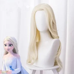 Anime paryk plys paryk fletninger beige cos paryk sæt blond paryk sæt