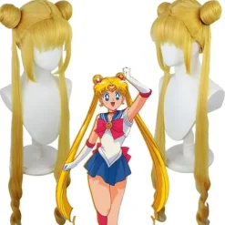 Anime Sailor Moon Cosplay Kostume Tsukino Usagi Uniform Kjole Outfits Cosplay Gul Paryk Halloween Karneval Fest Kvinder Børn XL kun paryk, CJY only wig en-US | Fyndiq