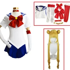 Anime Sailor Moon Cosplay Kostume Tsukino Usagi Uniform Kjole Outfits Cosplay Gul Paryk Halloween Karneval Fest Kvinder Børn Barn 130,CJY Child 130cm en-US | Fyndiq