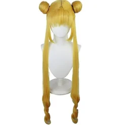 Anime Sailor Moon Paryk Cosplay Kostume Dame Gyldent Langt Syntetisk Hår Halloween Fest Rollespil Parykker