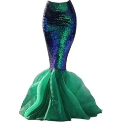 Anime Sexet Havfrue Ariel Prinsesse Kostumer Kvinder Hale Kostume Cosplay Party Glitrende Panel Paillet Nederdel Halloween Fancy Kjole-Perfet S