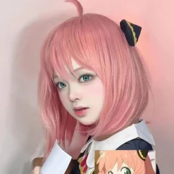 Anime Spy X Family Anya Forger Piger Rosa Cosplay Parykker Hår Acc