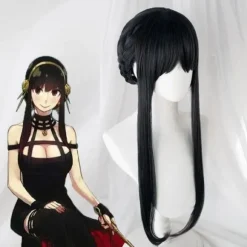 Anime SPY×FAMILY Yor Forger Lang Sort Cosplay Paryk Hårrulle Pl Sort One Size