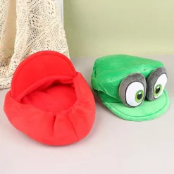 Anime-spil Mario Odyssey Plys Hat Nyhed Grøn Rød Kasket til Cosplay Kostume Halloween Fødselsdagsgaver [DB] Green