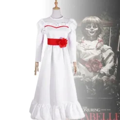 Annabel Film Cosplay Kostume til Kvinder Børn Voksen Halloween Kostumer og Paryk Rædsel Skræmmende Fancy Hvid Kjole Outfits A kun paryk-FF- A kun paryk A only wig Kids 110 | Fyndiq