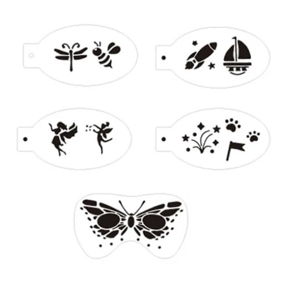 Ansigtsmalingsstencils, Kropsmalingsskabelon Holdbar, Maskeradefestivaler Style F