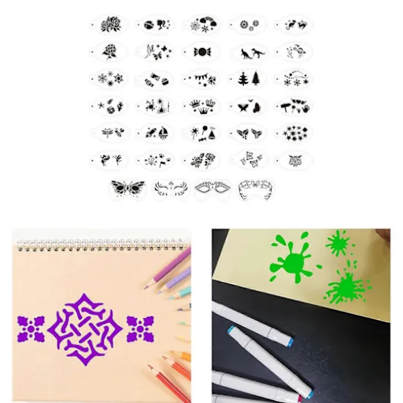 Ansigtsmalingsstencils, Kropsmalingsskabelon Holdbar, Maskeradefestivaler Style F